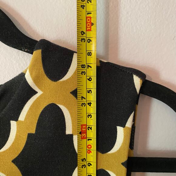 J. McLaughlin Women's Small Catalina Cloth Black Yellow Preppy Knee Length Dress - Picture 8 of 9